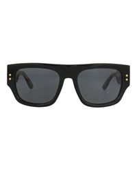 Gucci Gucci Mens Square/Rectangle Black Black Grey Fashion Designer Eyewear