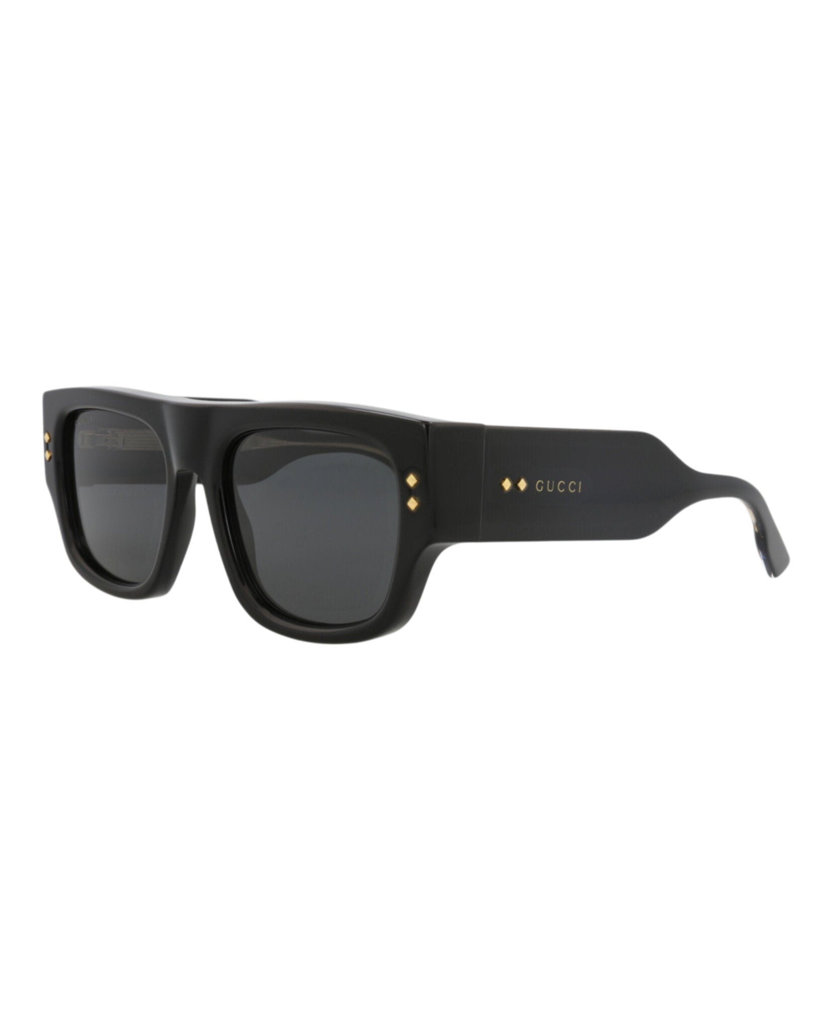 Gucci Gucci Mens Square/Rectangle Black Black Grey Fashion Designer Eyewear