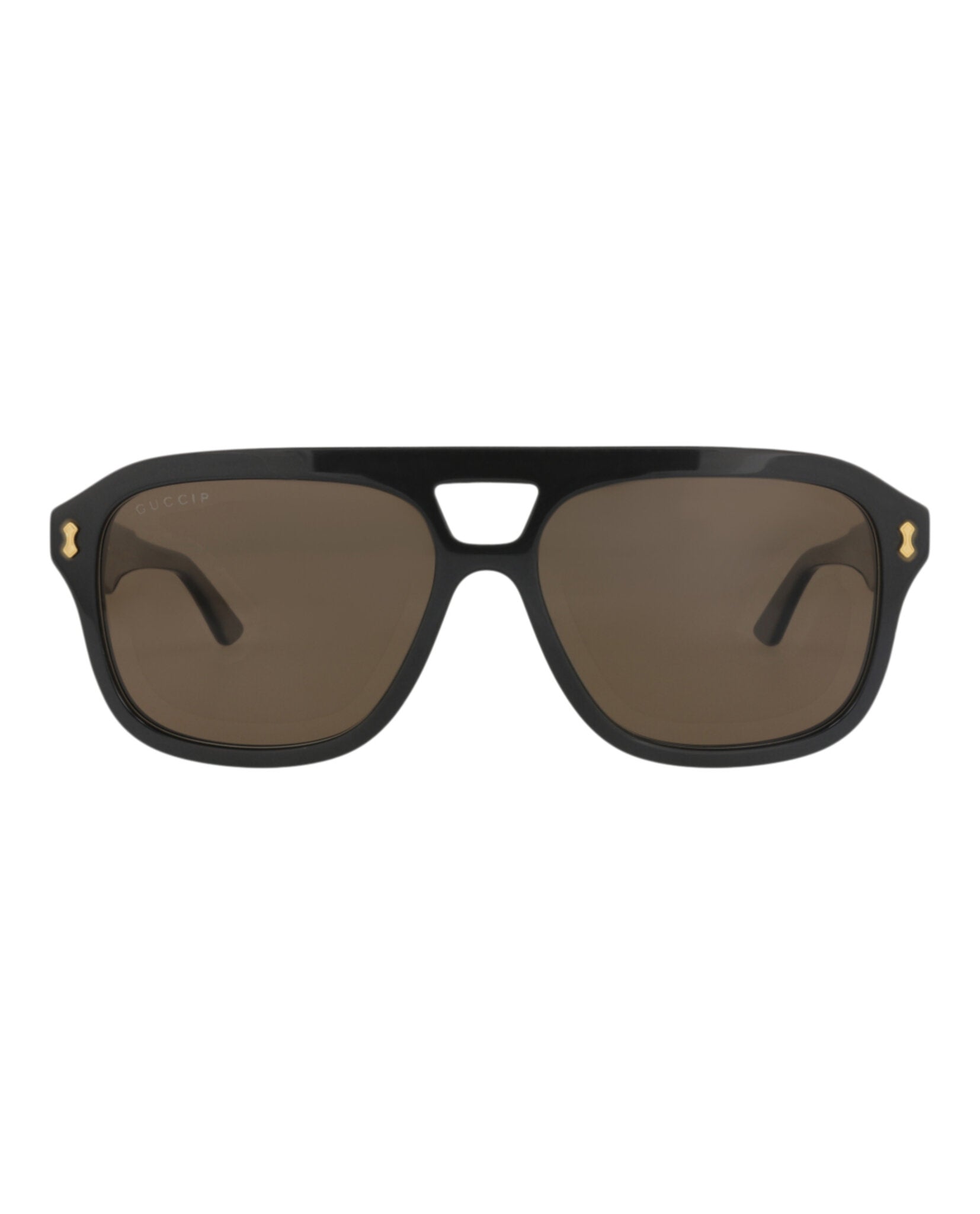Gucci Gucci Mens Aviator Black Black Brown Fashion Designer Eyewear
