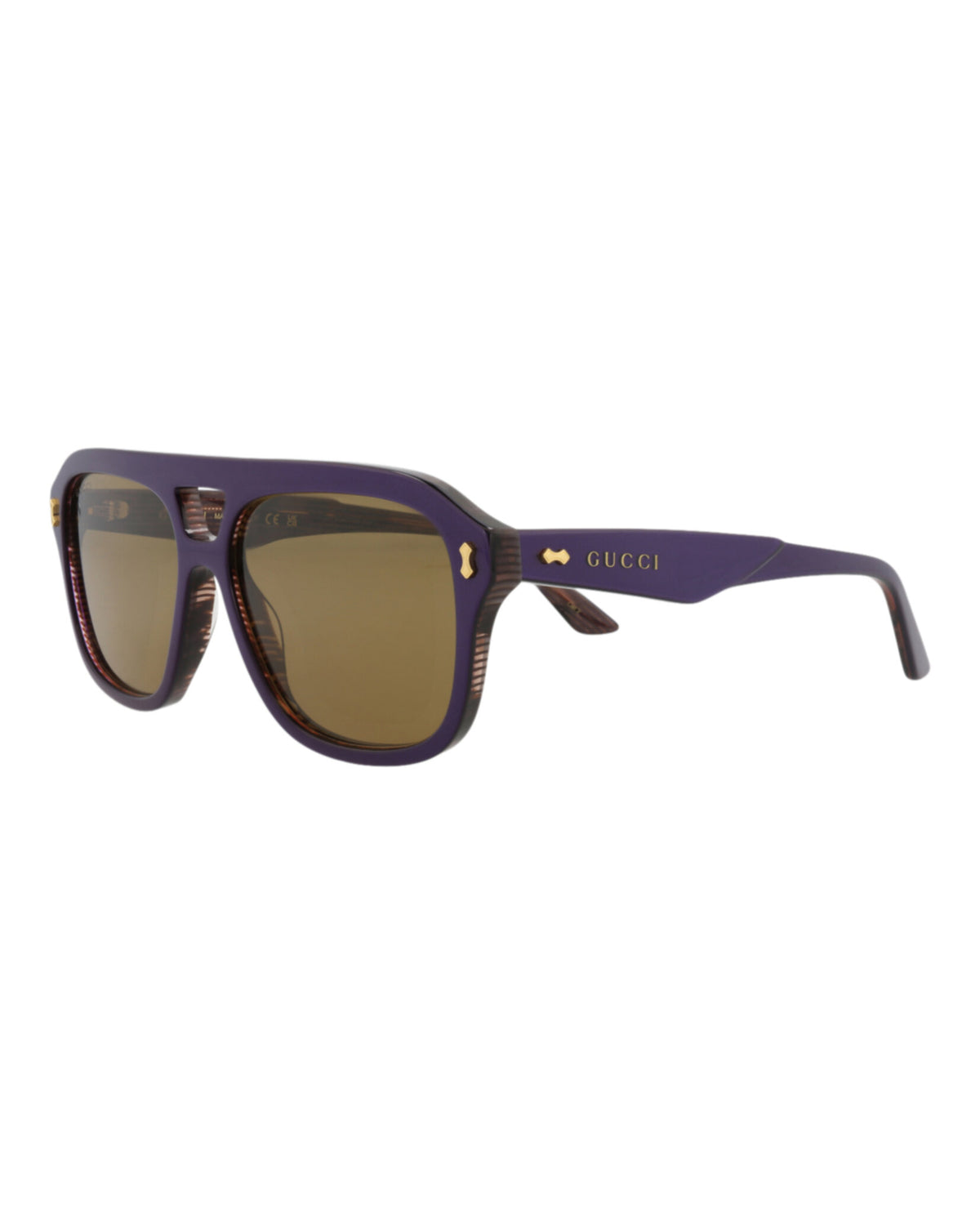 Gucci Gucci Mens Aviator Violet Violet Brown Fashion Designer Eyewear