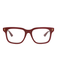 Gucci Mens Square/Rectangle Burgundy Burgundy Transparent Fashion Designer Eyewear