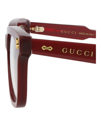 Gucci Mens Square/Rectangle Burgundy Burgundy Transparent Fashion Designer Eyewear