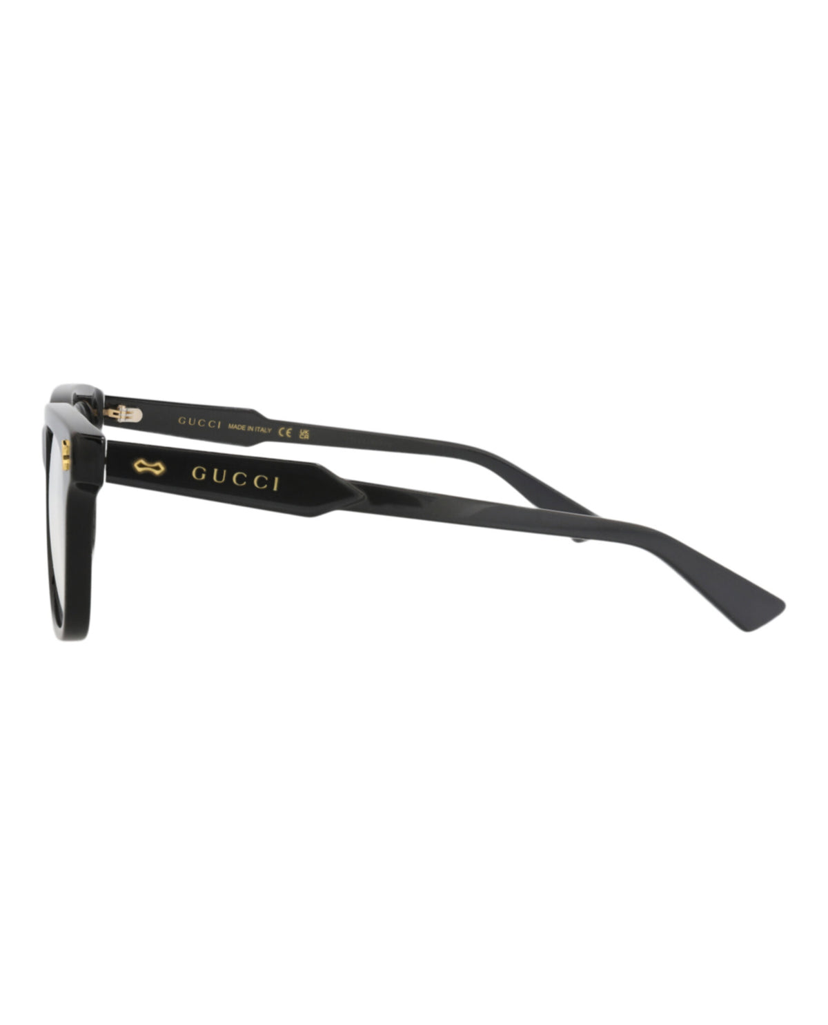 Gucci Mens Square/Rectangle Black Black Transparent Fashion Designer Eyewear