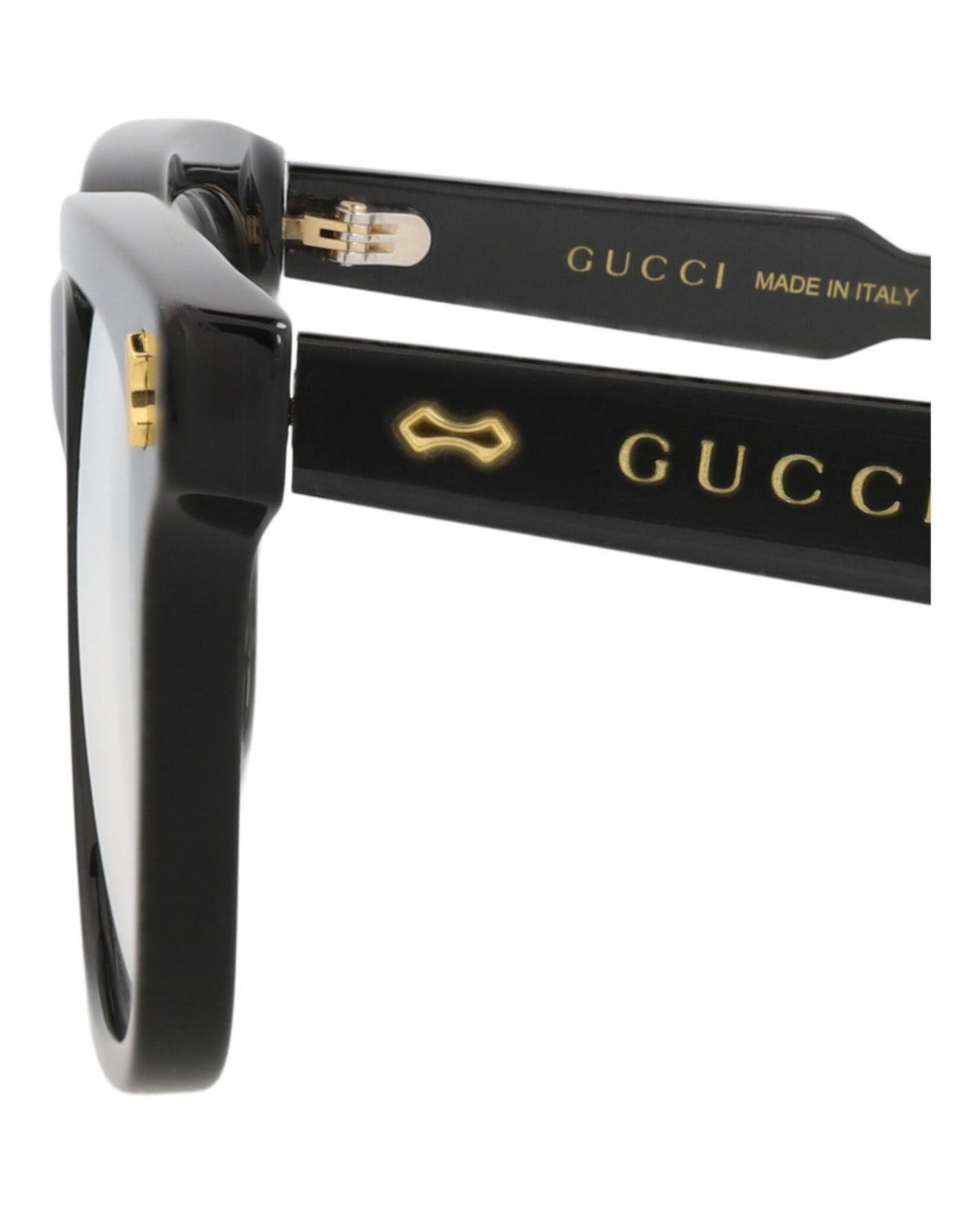 Gucci Mens Square/Rectangle Black Black Transparent Fashion Designer Eyewear