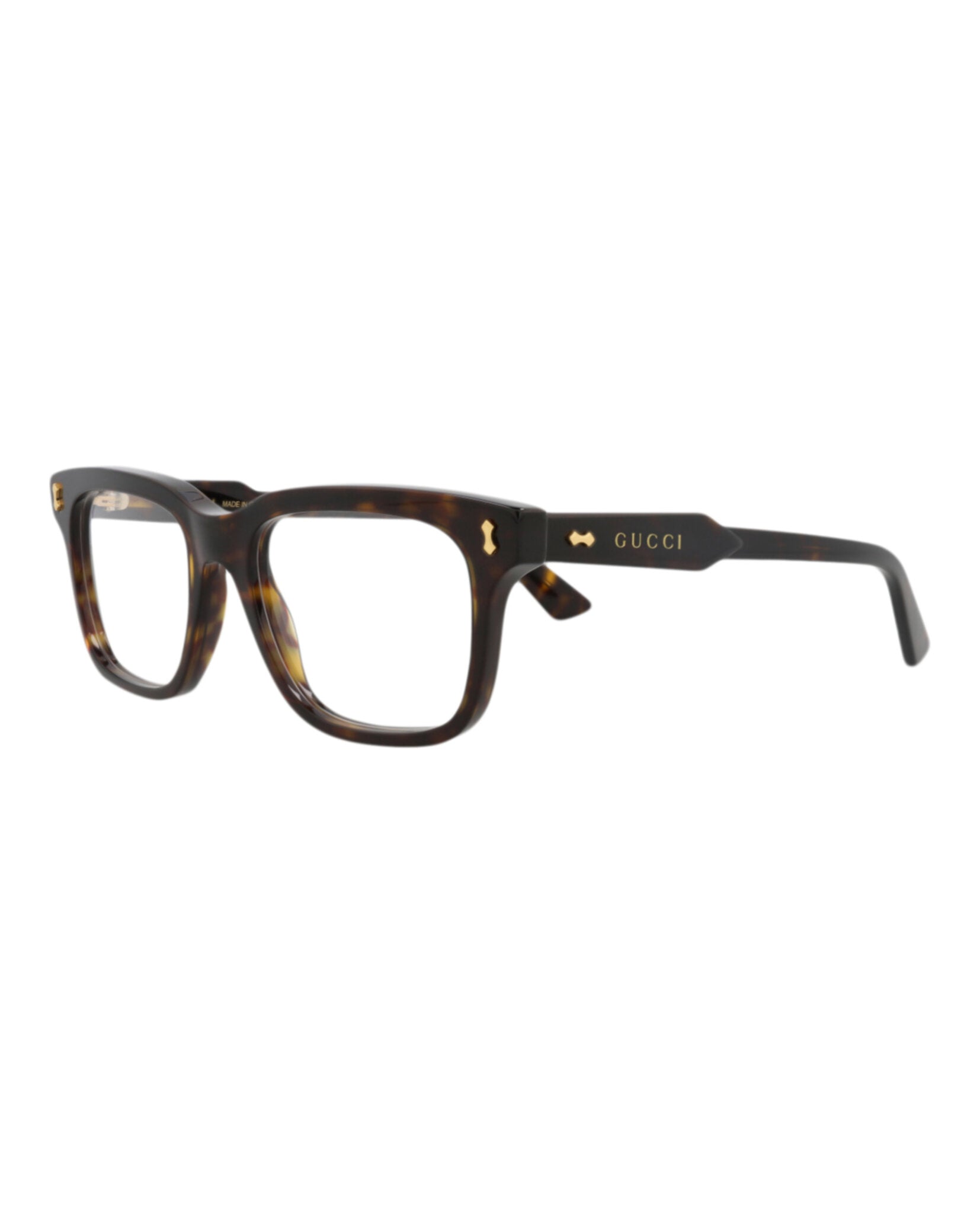 Gucci Mens Square/Rectangle Havana Havana Transparent Fashion Designer Eyewear