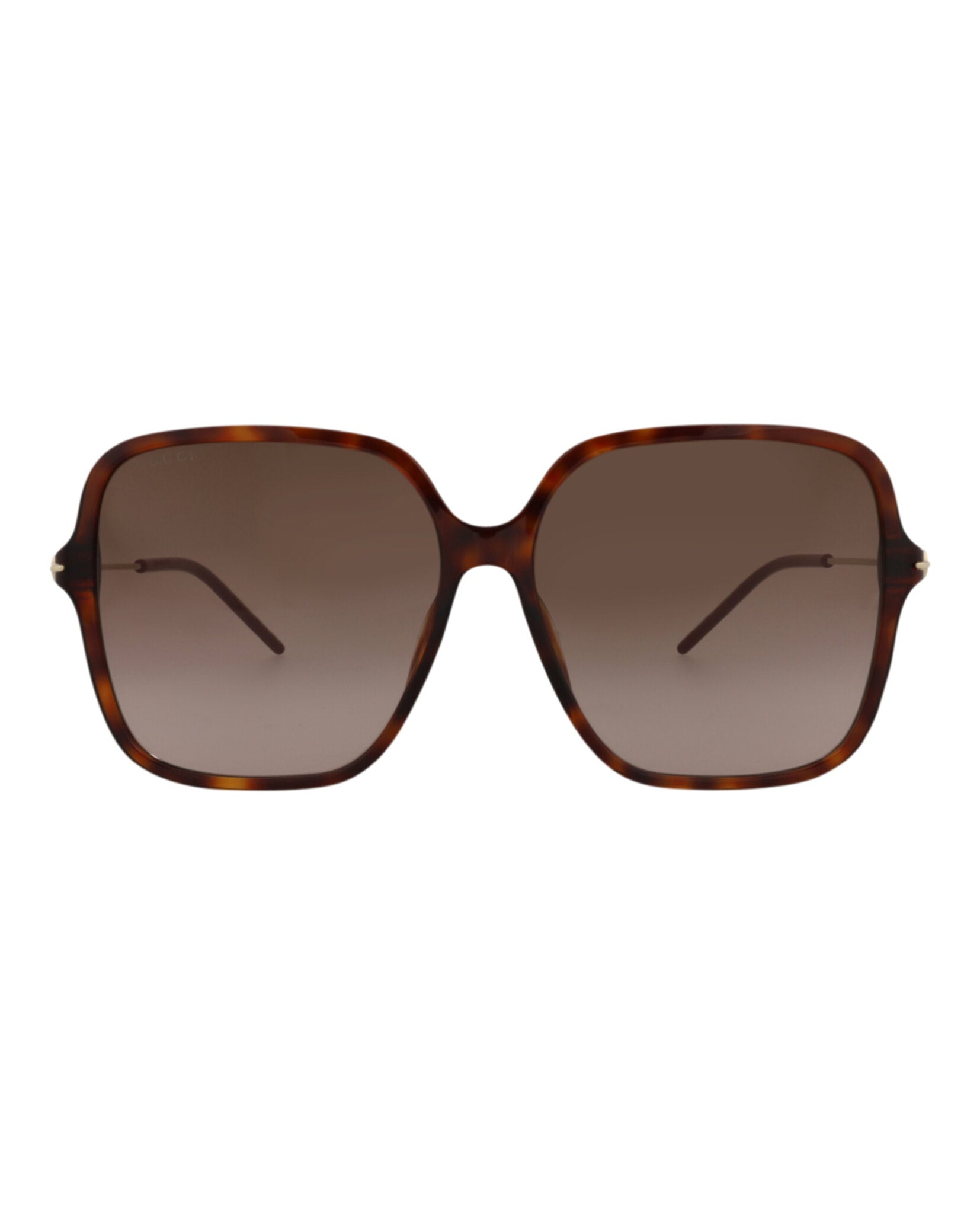 Gucci Womens Square/Rectangle Havana Gold Brown Fashion Designer Eyewear