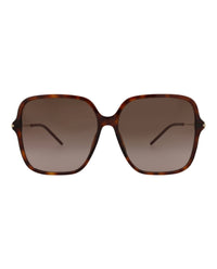 Gucci Womens Square/Rectangle Havana Gold Brown Fashion Designer Eyewear