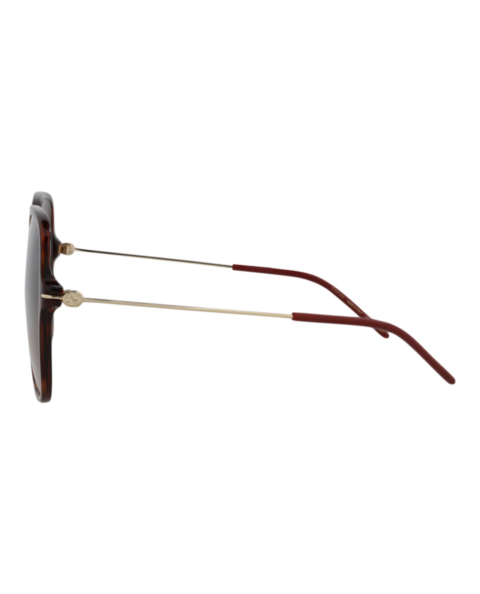 Gucci Womens Square/Rectangle Havana Gold Brown Fashion Designer Eyewear