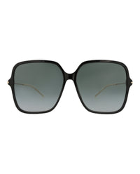 Gucci Womens Square/Rectangle Black Gold Grey Fashion Designer Eyewear
