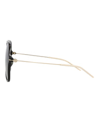 Gucci Womens Square/Rectangle Black Gold Grey Fashion Designer Eyewear