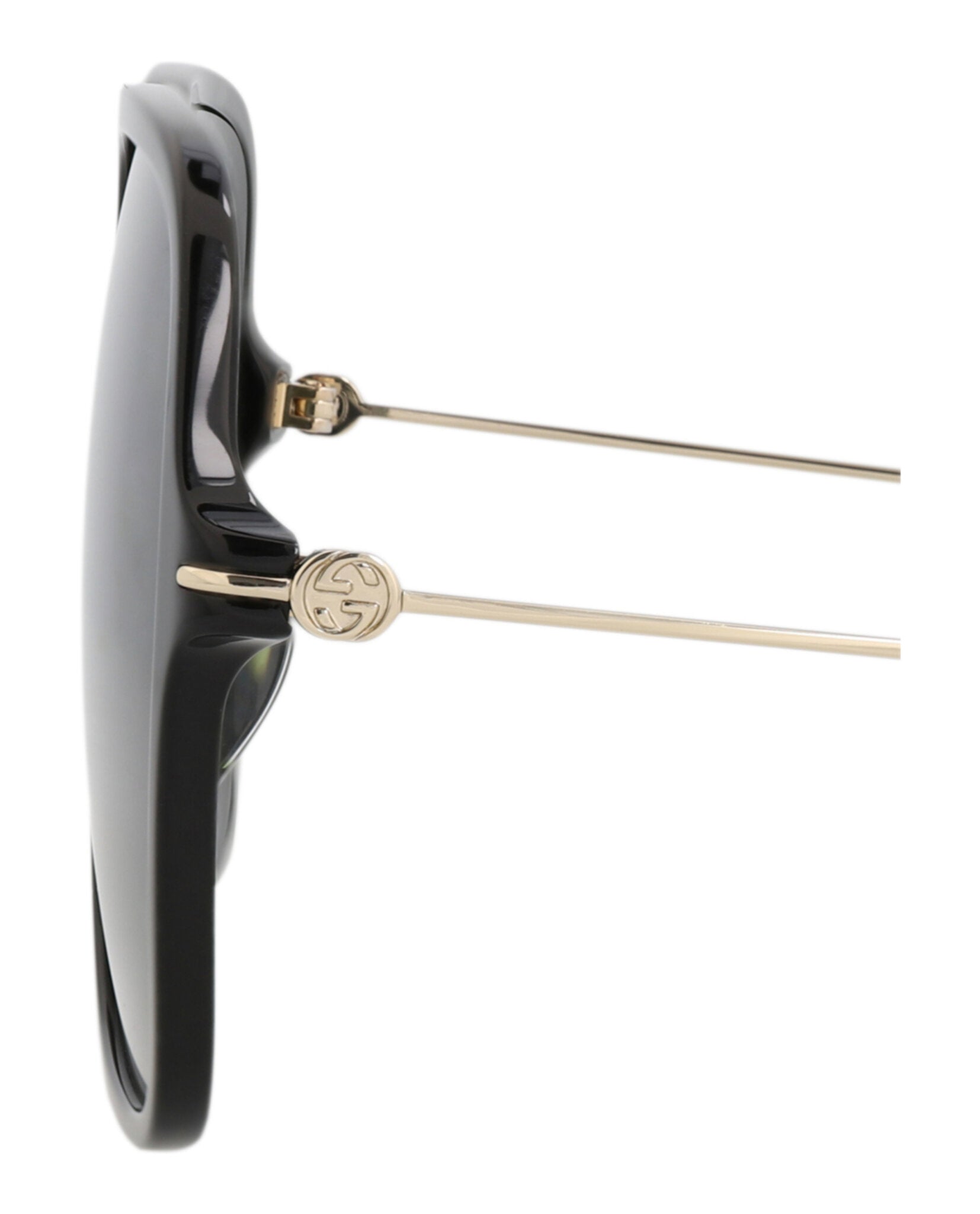 Gucci Womens Square/Rectangle Black Gold Grey Fashion Designer Eyewear