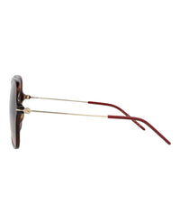 Gucci Gucci Womens Square/Rectangle Havana Gold Brown Fashion Designer Eyewear