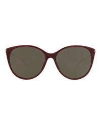 Gucci Gucci Womens Cat Eye Burgundy Gold Brown Fashion Designer Eyewear
