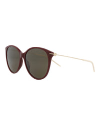 Gucci Gucci Womens Cat Eye Burgundy Gold Brown Fashion Designer Eyewear