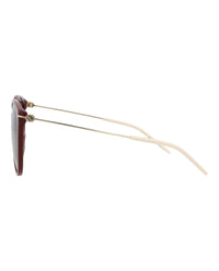 Gucci Gucci Womens Cat Eye Burgundy Gold Brown Fashion Designer Eyewear