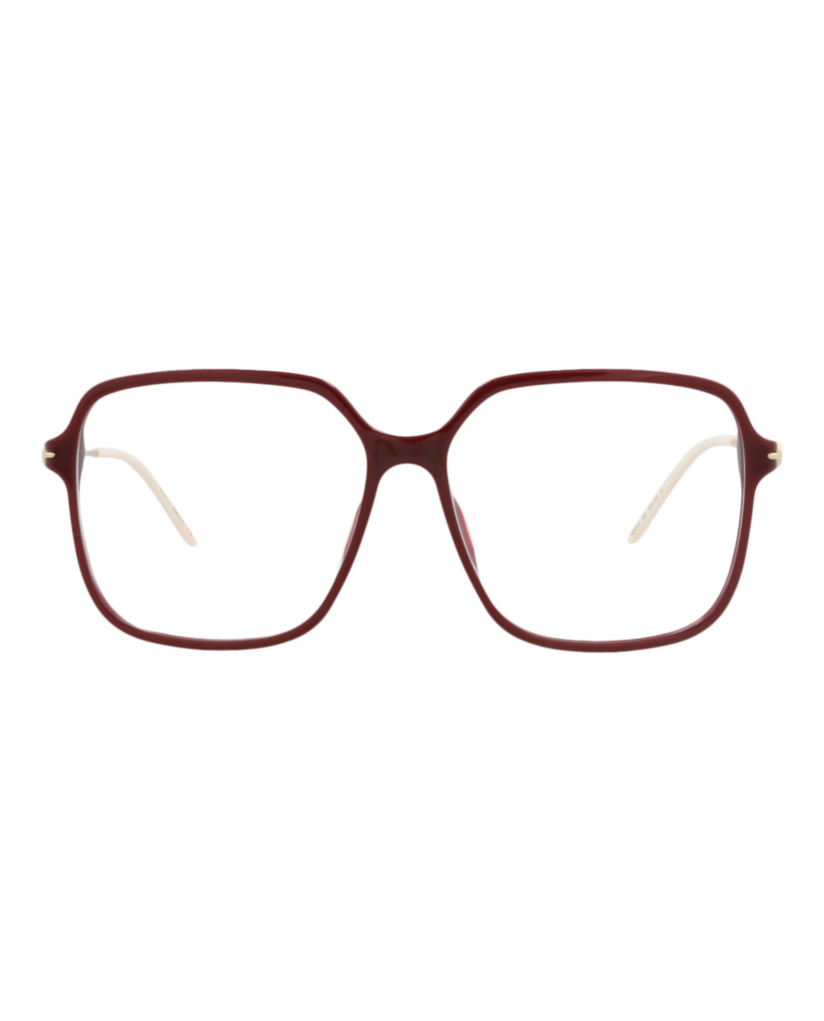 Gucci Gucci Womens Square/Rectangle Burgundy Gold Transparent Fashion Designer Eyewear