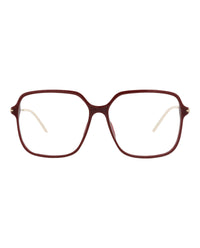 Gucci Gucci Womens Square/Rectangle Burgundy Gold Transparent Fashion Designer Eyewear