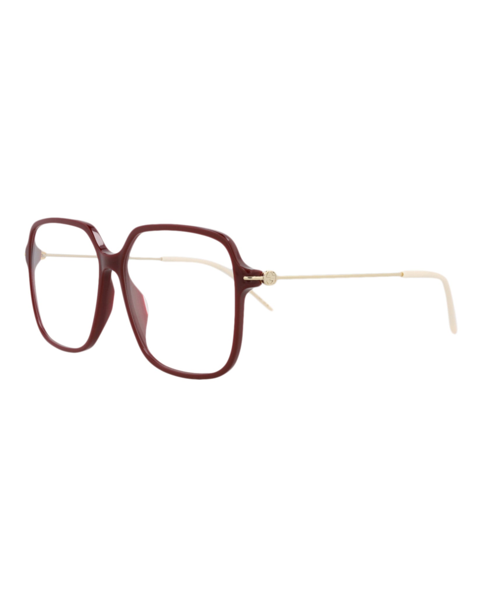 Gucci Gucci Womens Square/Rectangle Burgundy Gold Transparent Fashion Designer Eyewear