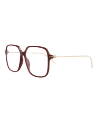 Gucci Gucci Womens Square/Rectangle Burgundy Gold Transparent Fashion Designer Eyewear
