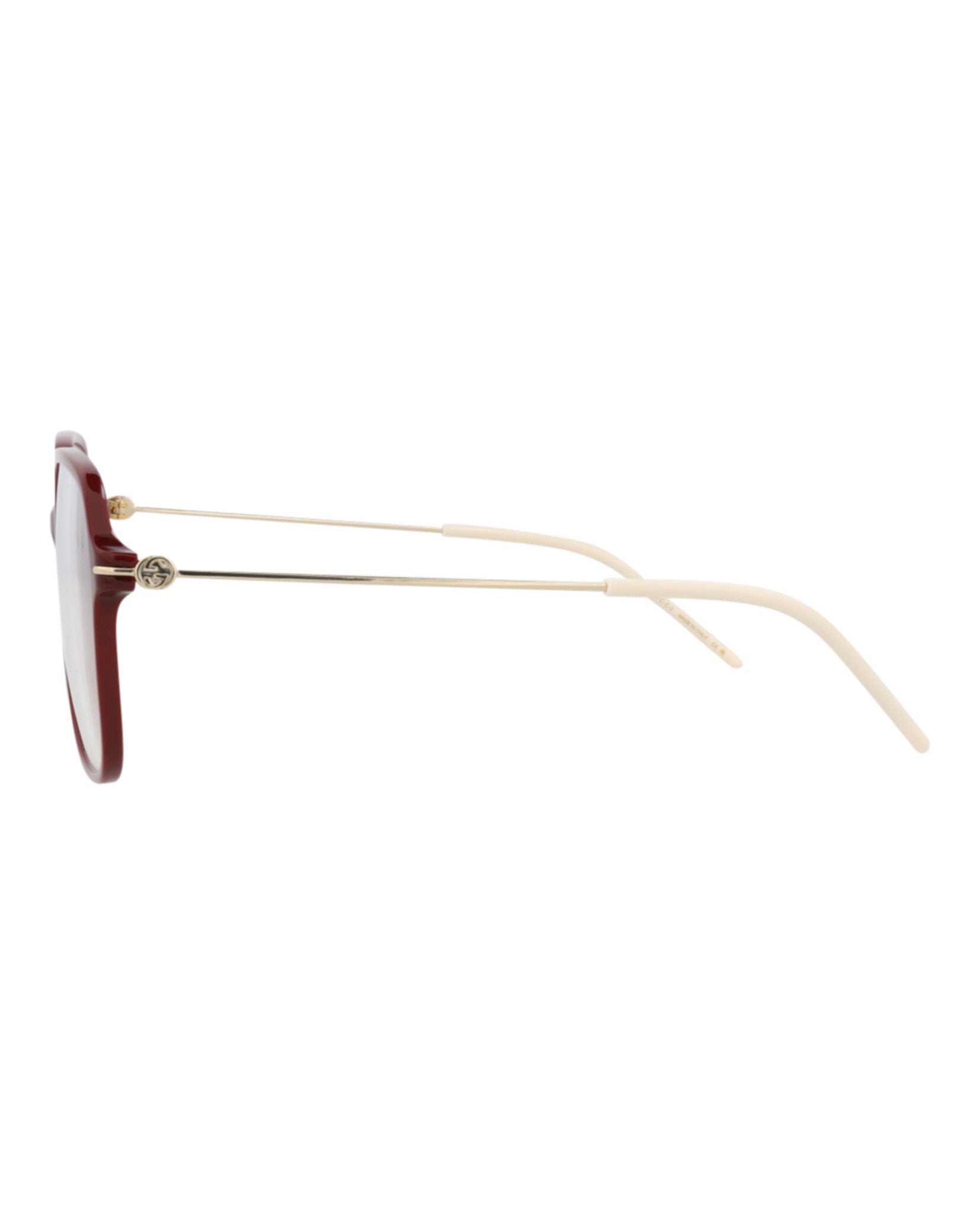 Gucci Gucci Womens Square/Rectangle Burgundy Gold Transparent Fashion Designer Eyewear