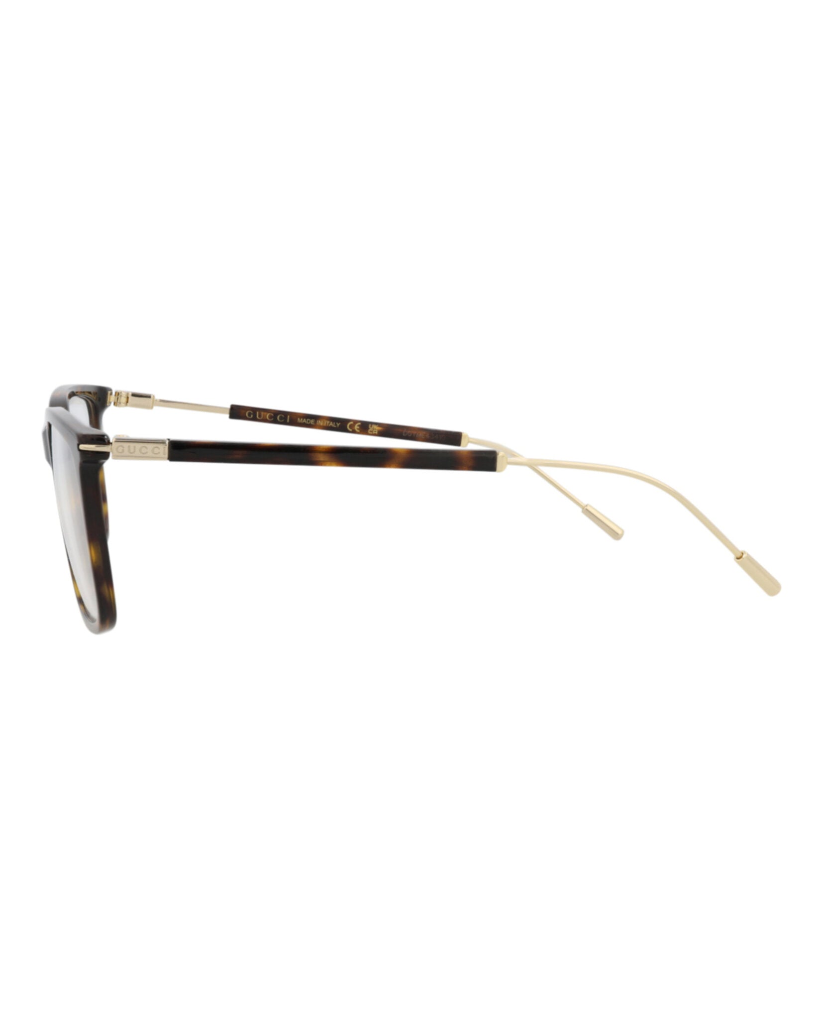 Gucci Gucci Mens Square/Rectangle Havana Gold Transparent Fashion Designer Eyewear