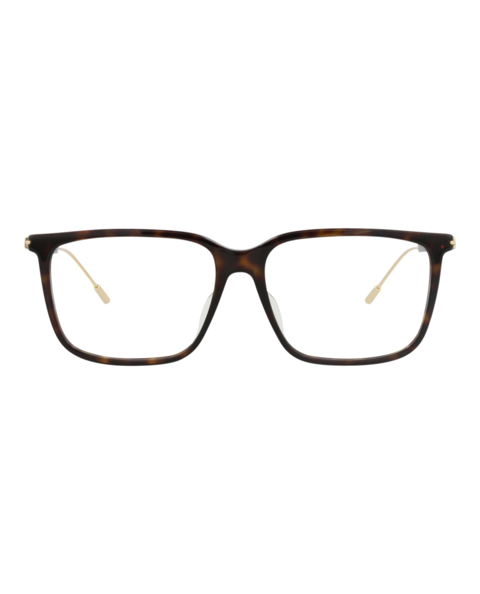 Gucci Mens Square/Rectangle Havana Gold Transparent Fashion Designer Eyewear