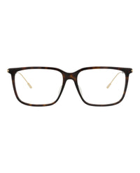 Gucci Mens Square/Rectangle Havana Gold Transparent Fashion Designer Eyewear