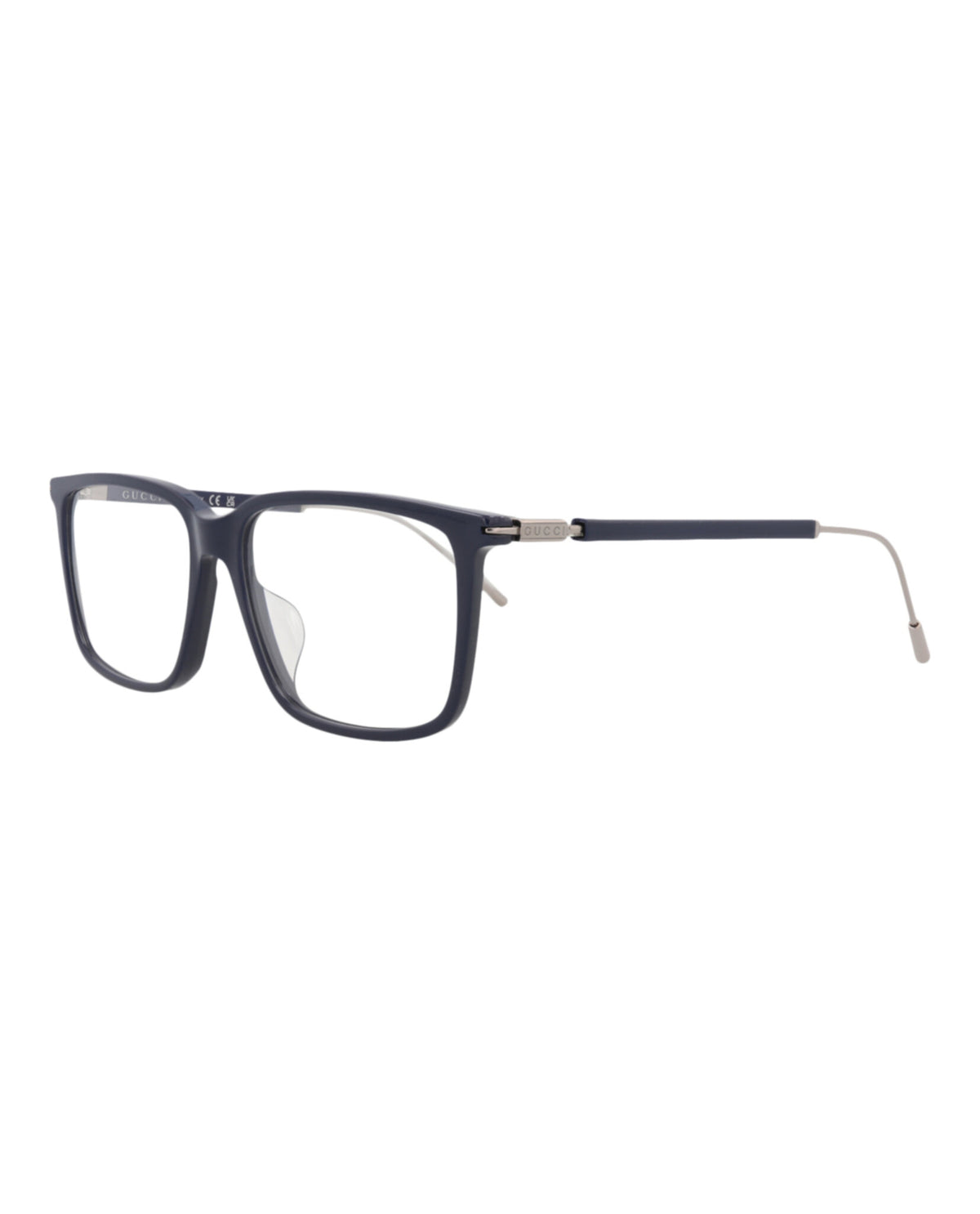 Gucci Mens Square/Rectangle Blue Ruthenium Transparent Fashion Designer Eyewear