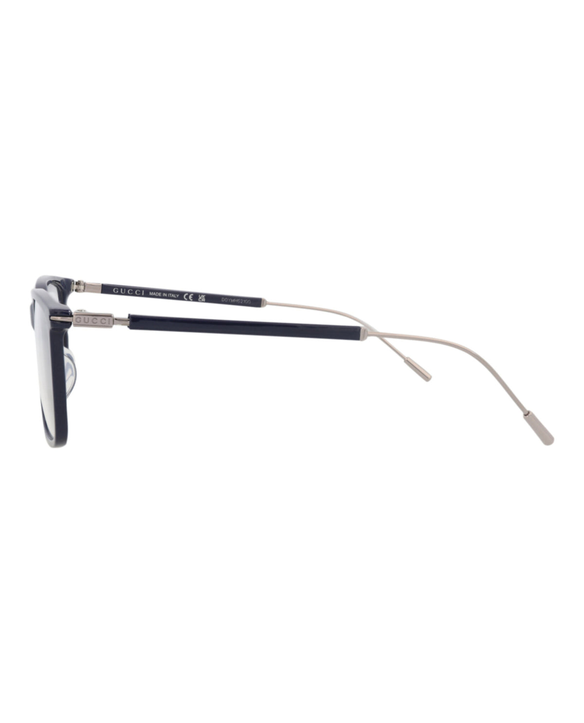 Gucci Mens Square/Rectangle Blue Ruthenium Transparent Fashion Designer Eyewear