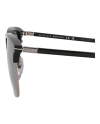 Gucci Mens Round/Oval Black Ruthenium Blue Fashion Designer Eyewear