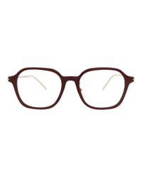 Gucci Womens Square/Rectangle Burgundy Gold Transparent Fashion Designer Eyewear