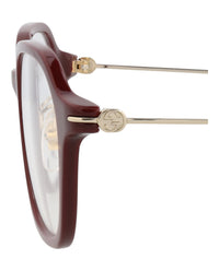 Gucci Womens Square/Rectangle Burgundy Gold Transparent Fashion Designer Eyewear