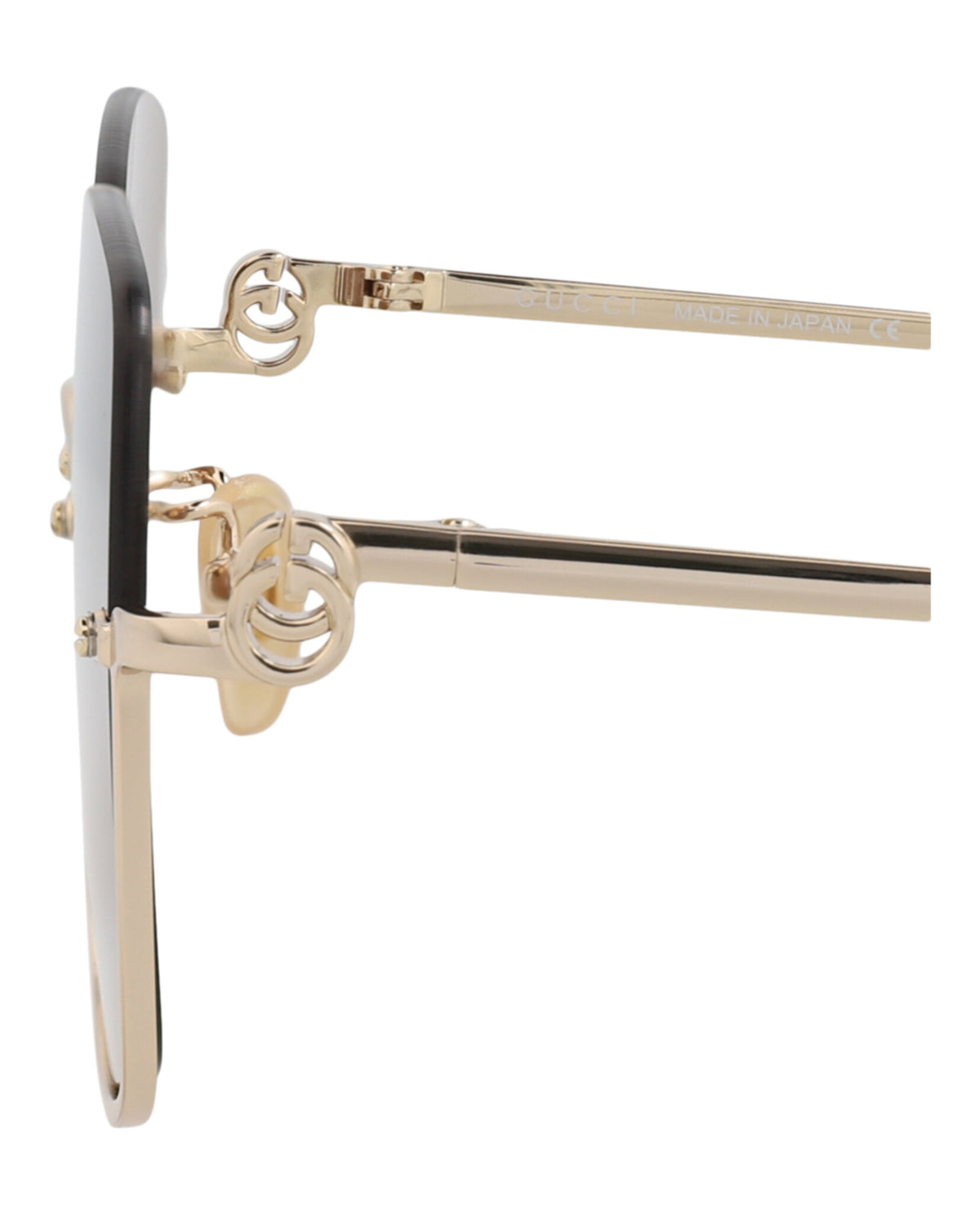 Gucci Womens Square/Rectangle Gold Gold Brown Fashion Designer Eyewear