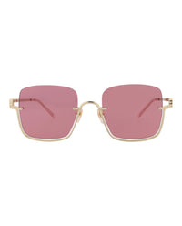 Gucci Gucci Womens Square/Rectangle Gold Gold Red Fashion Designer Eyewear
