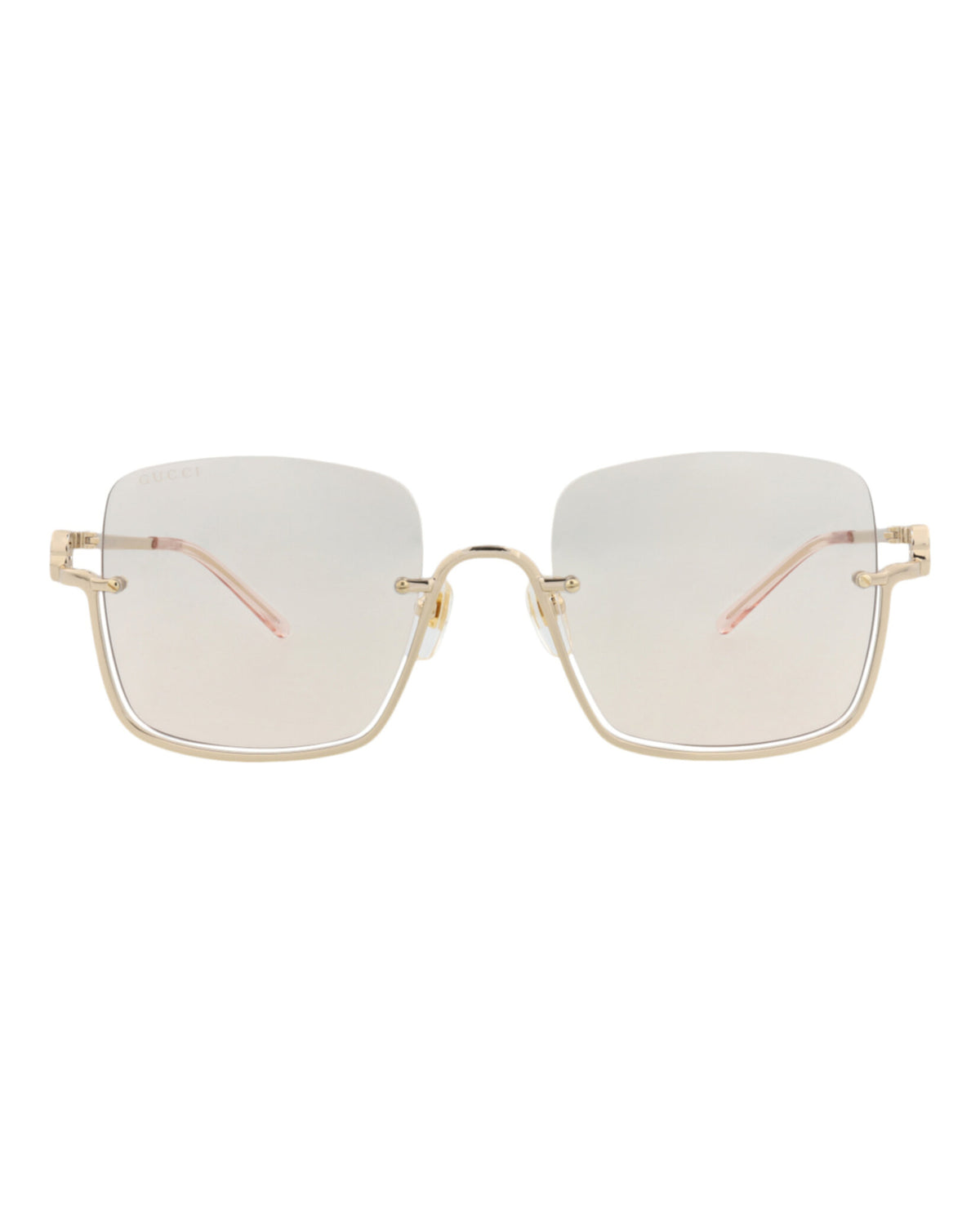 Gucci Womens Square/Rectangle Gold Gold Yellow Fashion Designer Eyewear