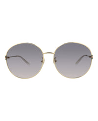 Gucci Womens Round/Oval Gold Gold Grey Fashion Designer Eyewear