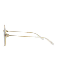Gucci Womens Round/Oval Gold Gold Grey Fashion Designer Eyewear