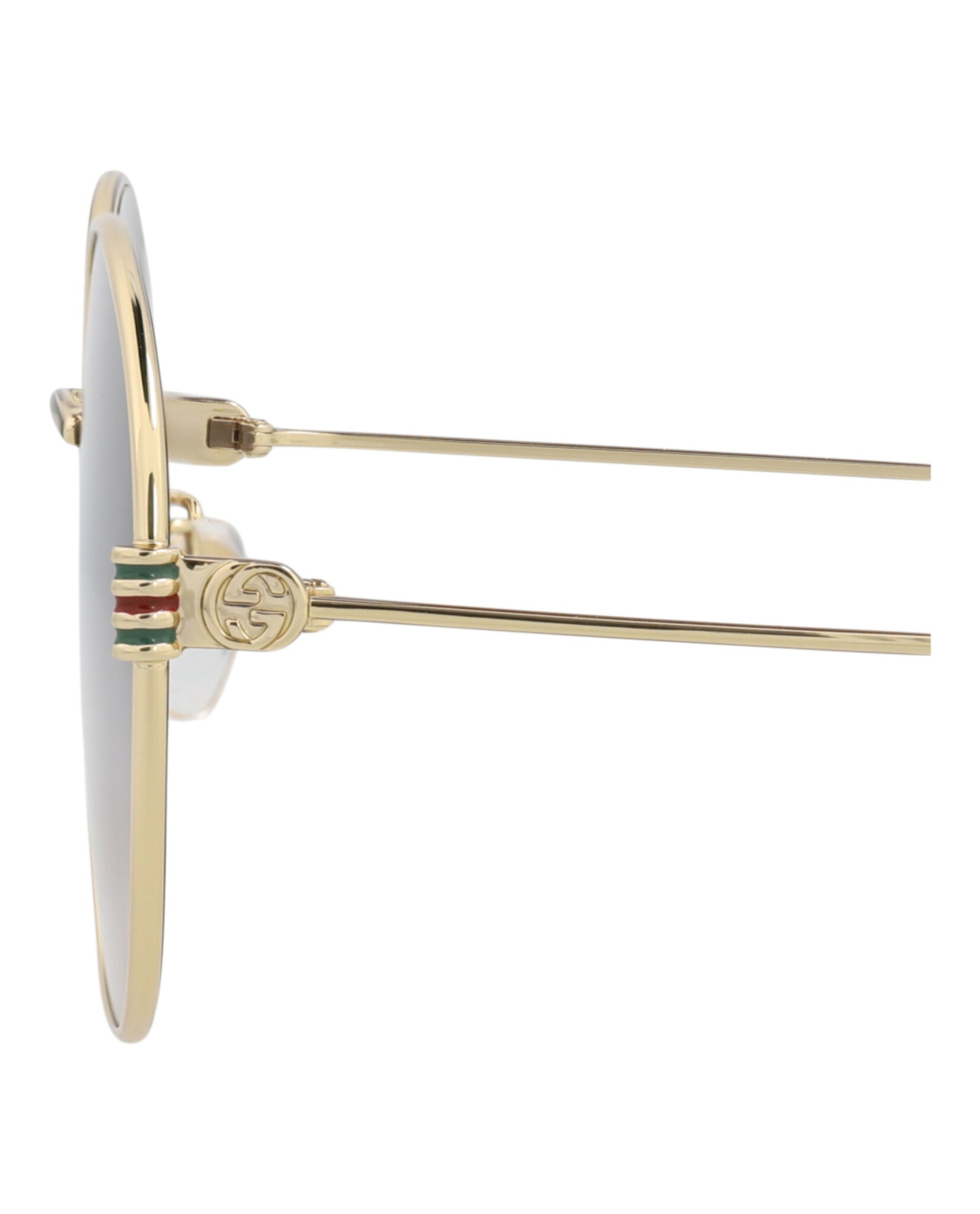 Gucci Womens Round/Oval Gold Gold Grey Fashion Designer Eyewear