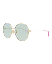 Gucci Womens Round/Oval Gold Gold Green Fashion Designer Eyewear
