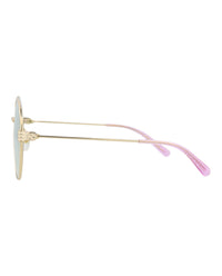 Gucci Womens Round/Oval Gold Gold Green Fashion Designer Eyewear