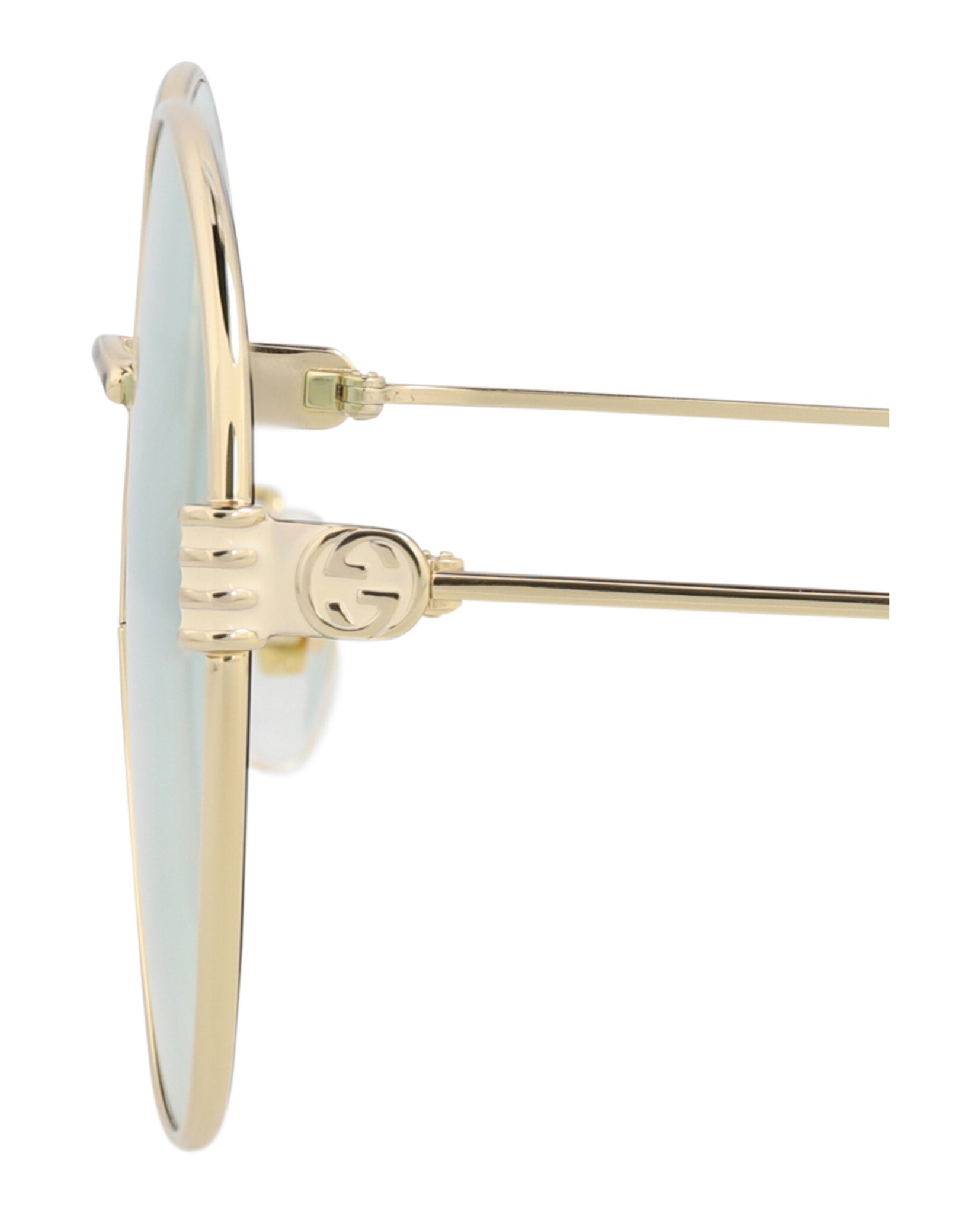 Gucci Womens Round/Oval Gold Gold Green Fashion Designer Eyewear