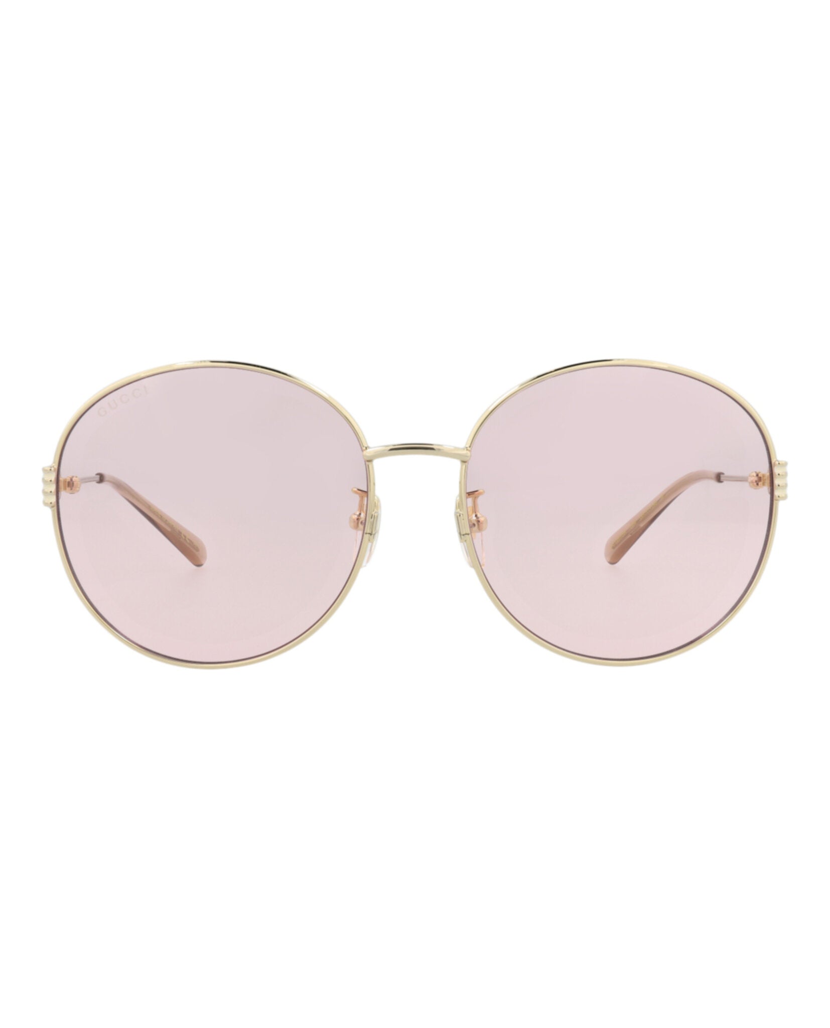 Gucci Womens Round/Oval Gold Gold Pink Fashion Designer Eyewear
