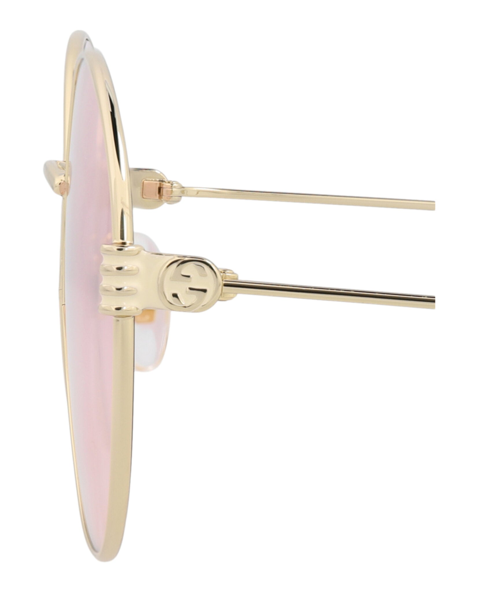 Gucci Womens Round/Oval Gold Gold Pink Fashion Designer Eyewear
