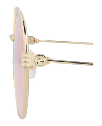 Gucci Womens Round/Oval Gold Gold Pink Fashion Designer Eyewear