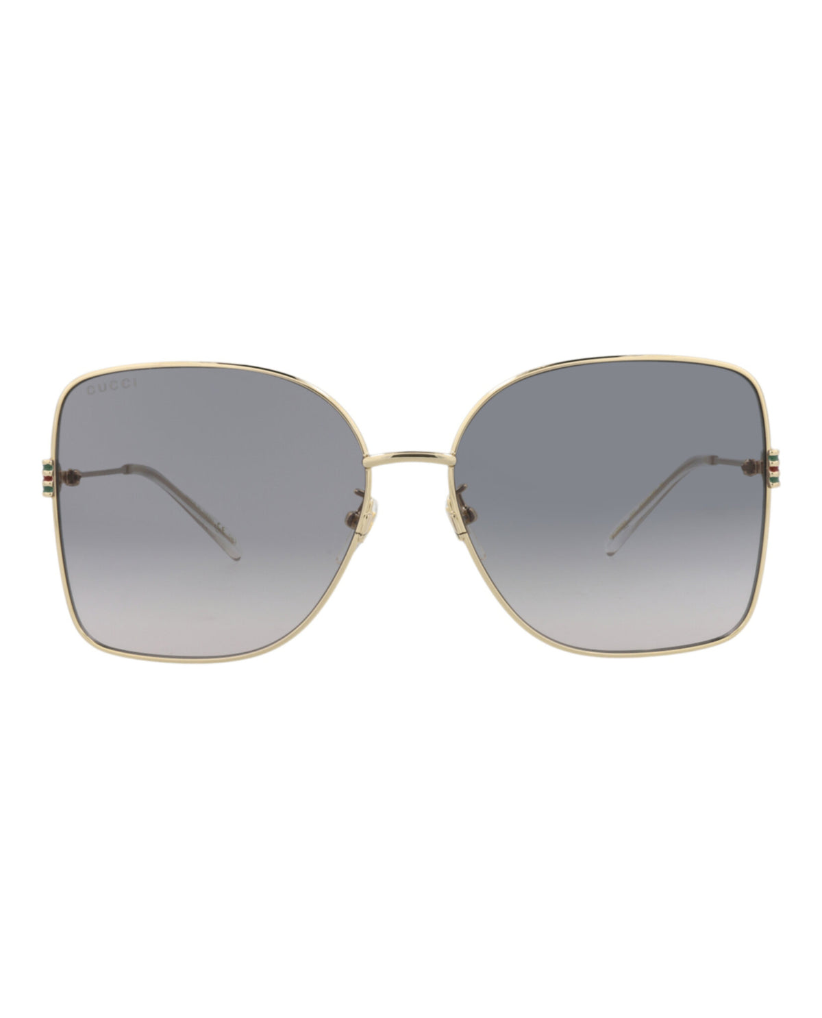 Gucci Womens Square/Rectangle Gold Gold Grey Fashion Designer Eyewear