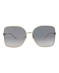 Gucci Womens Square/Rectangle Gold Gold Grey Fashion Designer Eyewear