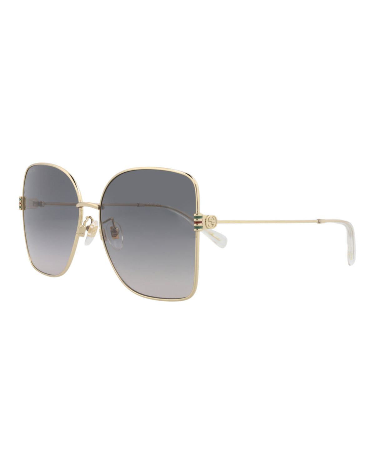 Gucci Womens Square/Rectangle Gold Gold Grey Fashion Designer Eyewear