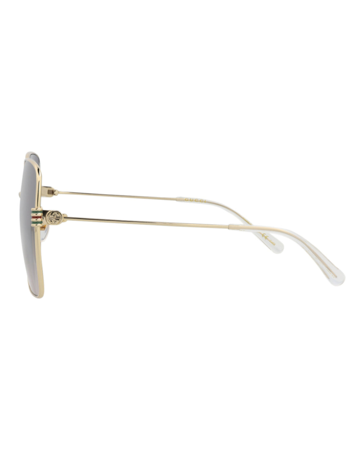 Gucci Womens Square/Rectangle Gold Gold Grey Fashion Designer Eyewear