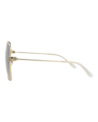 Gucci Womens Square/Rectangle Gold Gold Grey Fashion Designer Eyewear