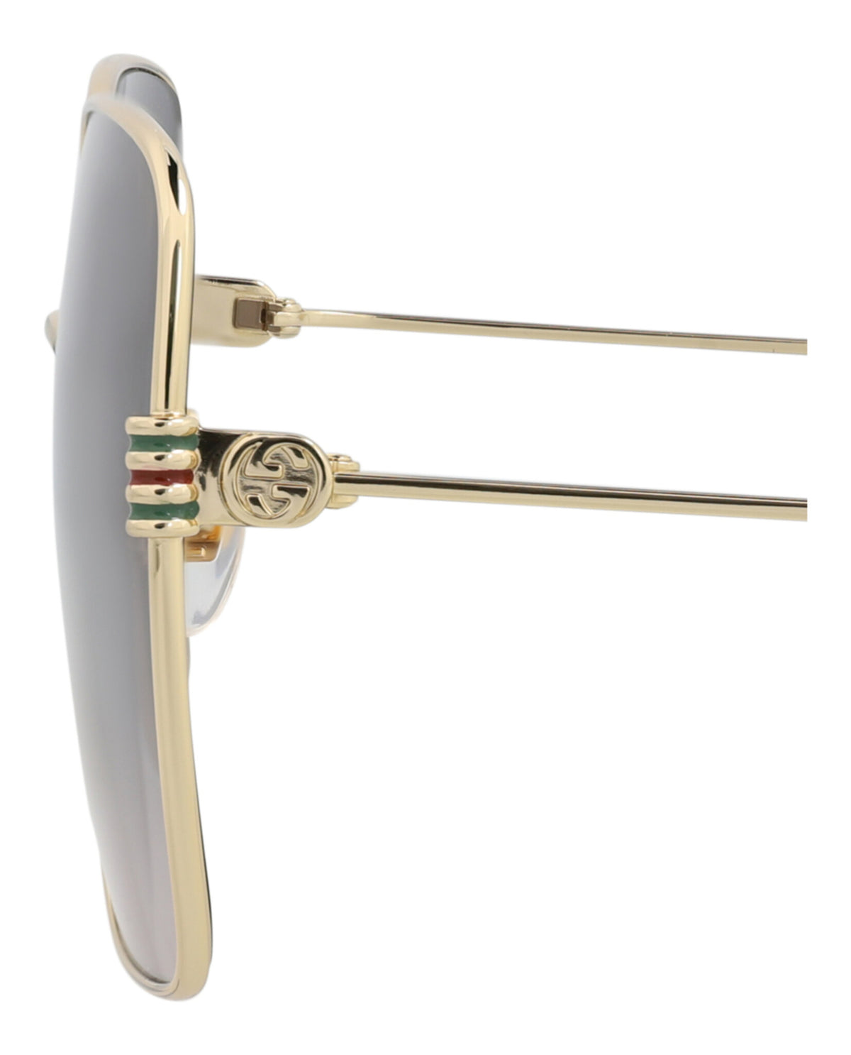 Gucci Womens Square/Rectangle Gold Gold Grey Fashion Designer Eyewear